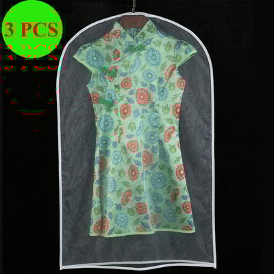 3 gab vairumtirdzniecība piekarināms apģērba maiss jaka uzvalks īsa kleita bērnu meiteņu kleitu maisiņi putekļu pārsegs skapja drēbju glabāšanai