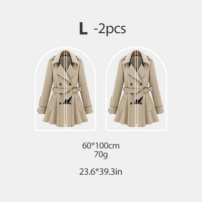 2gab Apģērbu putekļu pārsegs Uzvalks putekļu maisiņš Sabiezināts putekļu bagāžnieks Sadzīves mēteļa pārvalks Uzglabāšanas maisiņš Mazgājams