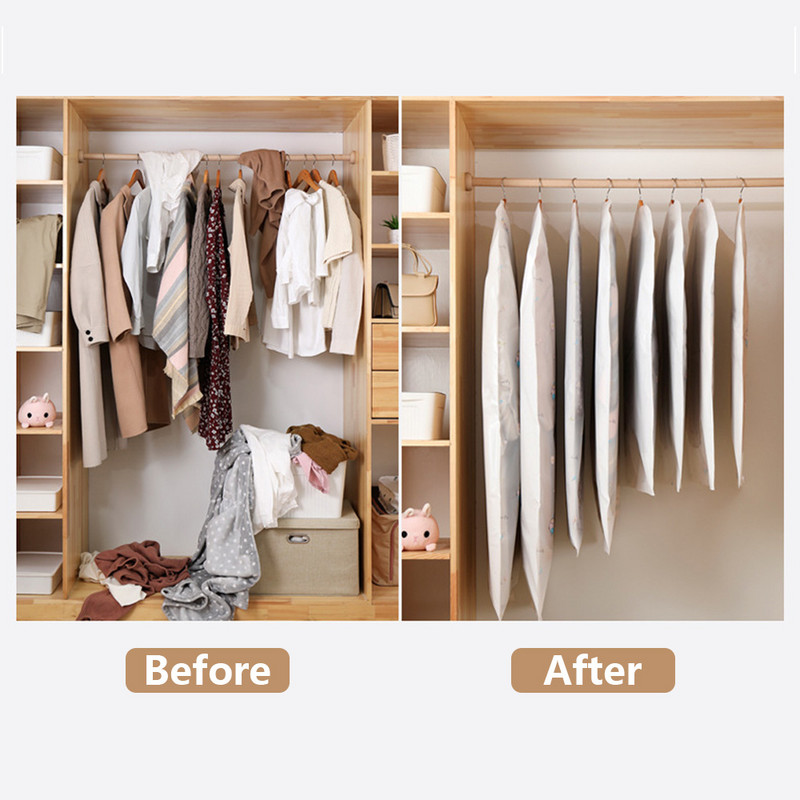 Piekarināms maisiņš, sabiezināts, jauks apdrukas raksts, apģērbs, putekļu pārsegs, ērts uzglabāšanas maisiņš, mājsaimniecības mētelis, kostīms, apģērbs