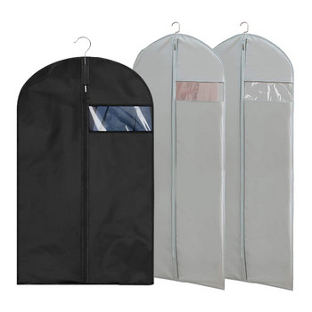 Κάλυμμα Dust Jacket Αδιάβροχο μπουφάν για τσάντα ρούχων Κρεμαστό κοστούμι Τσάντα ντουλάπα με προστασία από σκόνη και υγρασία Τσάντα αποθήκευσης με φερμουάρ