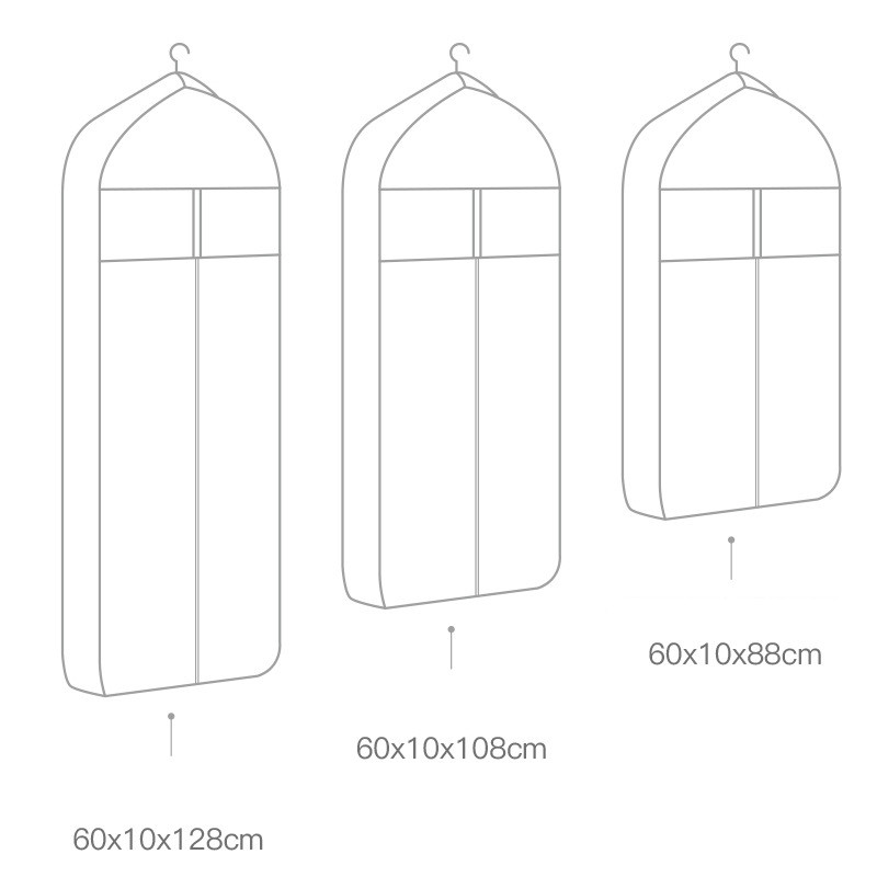 Neaustu apģērbu putekļu pārsegi uzvalka soma apģērba tērpa uzvalka mēteļa aizsarga putekļu pārsegs apģērbam organizators garderobes glabāšanas somas