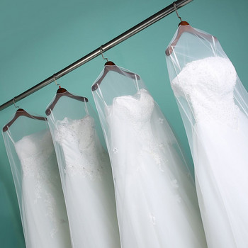 Προστατευτικό για νυφικό, ανθεκτικό στη σκόνη Καλύμματα φόρεμα νύφης Τσάντες αποθήκευσης Κάλυμμα ρούχων Διάφανη θήκη ντουλάπας