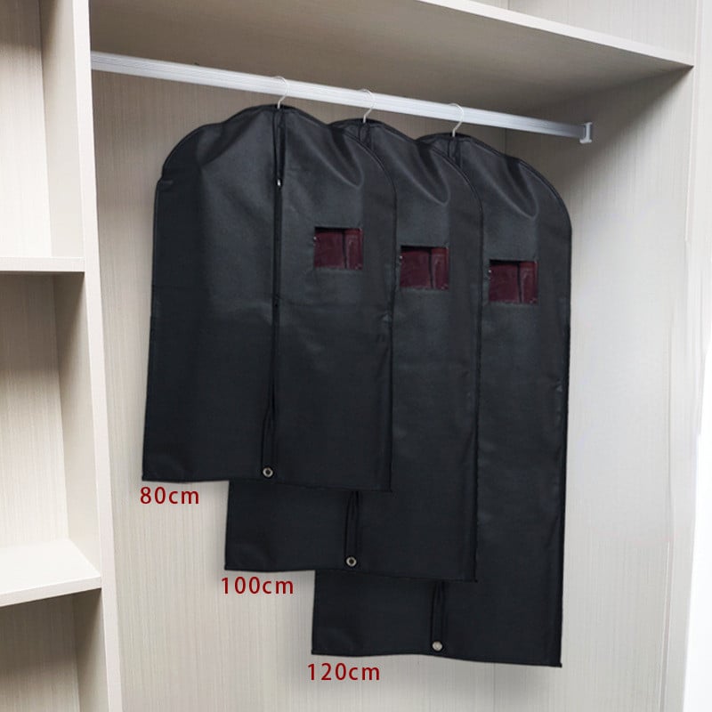 Putekļu necaurlaidīgs apģērba maisiņš glabāšanai Ūdensnecaurlaidīgs apģērbs Putekļu pārsegs ar skaidru logu un ID kartes turētājs kleitai, jakai, formas tērpam