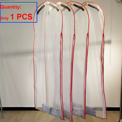 Kāzu kāzu kleitu kleitas Piekarināmas apģērba soma Organza apģērba pārvalks Red Edge ceļojumu apģērbu uzglabāšanas soma izlaiduma vakarkleitiem