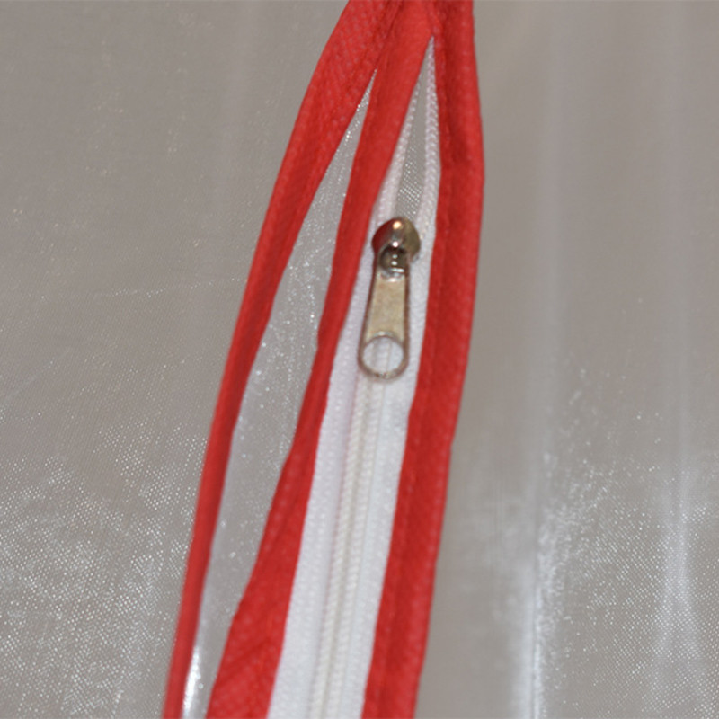 Kāzu kāzu kleitu kleitas Piekarināmas apģērba soma Organza apģērba pārvalks Red Edge ceļojumu apģērbu uzglabāšanas soma izlaiduma vakarkleitiem