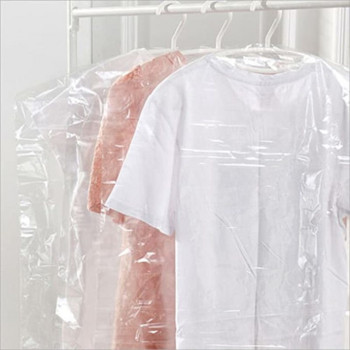5PCS Dustproof Protect Κάλυμμα Ρούχα Τσάντες Αποθήκευση Διάφανη αποθήκευση για φόρεμα φόρεμα Dustproof Dust cover 50X75cm
