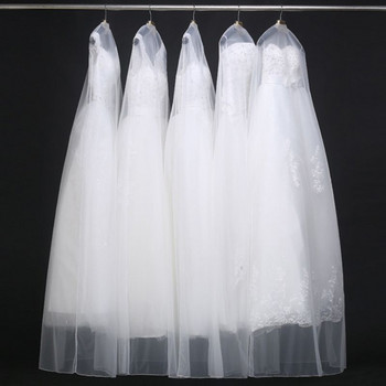 160/180cm Εξαιρετικά μεγάλο μαλακό ύφασμα Νυφικό κάλυμμα πουλόβερ Λεπτό φόρεμα νύφης Τσάντα αποθήκευσης Διαφανή πτυσσόμενα ρούχα