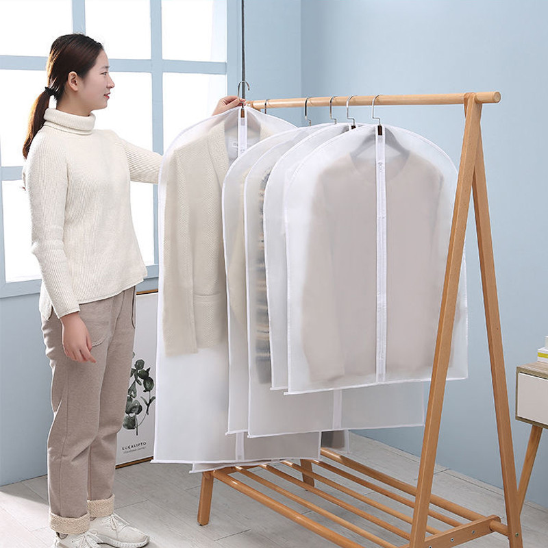 Liels drēbju putekļu pārsegs Caurspīdīgs skapis piekarināms soma uzvalks dūnu jaka Glabāšana piekarināma soma Mitrumizturīga apdares soma