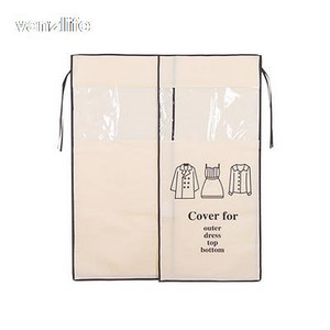 vanzlife Neausts mētelis putekļu necaurlaidīgs pārvalks Mājsaimniecības piekarināmais mētelis Apģērbs Pārvalks uzvalki kabatas Uzglabāšanas somas skapja organizators