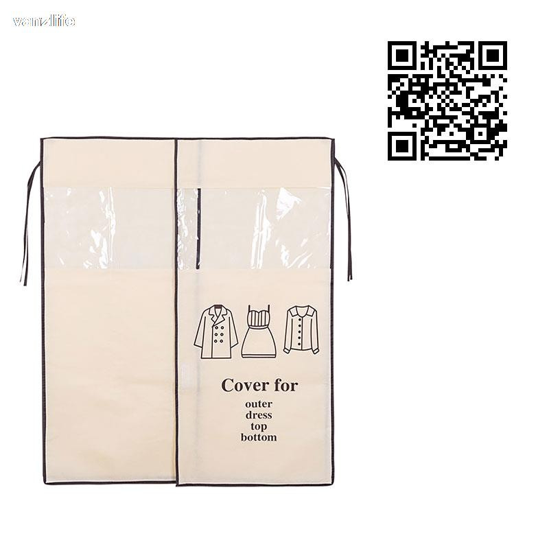 vanzlife Neausts mētelis putekļu necaurlaidīgs pārvalks Mājsaimniecības piekarināmais mētelis Apģērbs Pārvalks uzvalki kabatas Uzglabāšanas somas skapja organizators