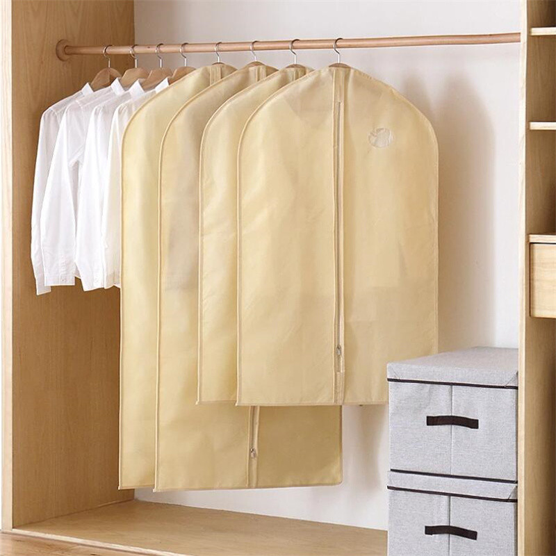 Drēbju skapja apģērba pārvalks Neausts skapis apģērbu somas uzvalks ar caurspīdīgu logu kleitas pārvalks ar rāvējslēdzēja mēteli
