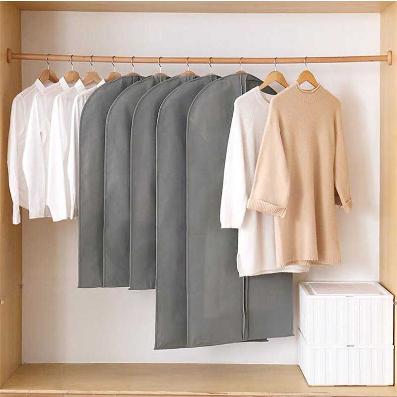 Drēbju skapja apģērba pārvalks Neausts skapis apģērbu somas uzvalks ar caurspīdīgu logu kleitas pārvalks ar rāvējslēdzēja mēteli