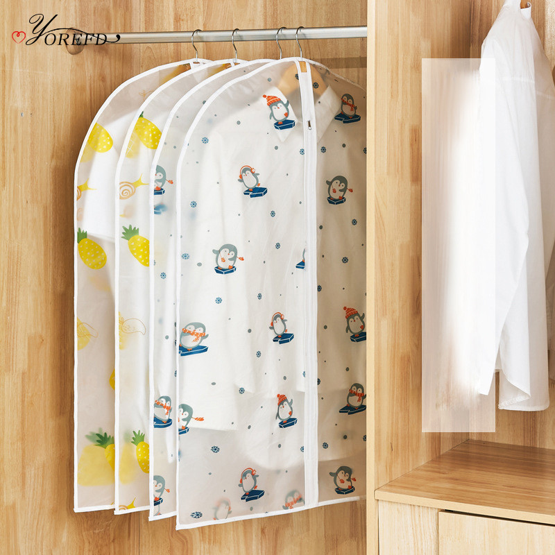 OYOREFD torba za odijelo sa slatkim crtićima, prozirna torba za odijelo s printom, vodootporna odjeća, navlake za prašinu, organizator za pohranu garderobe