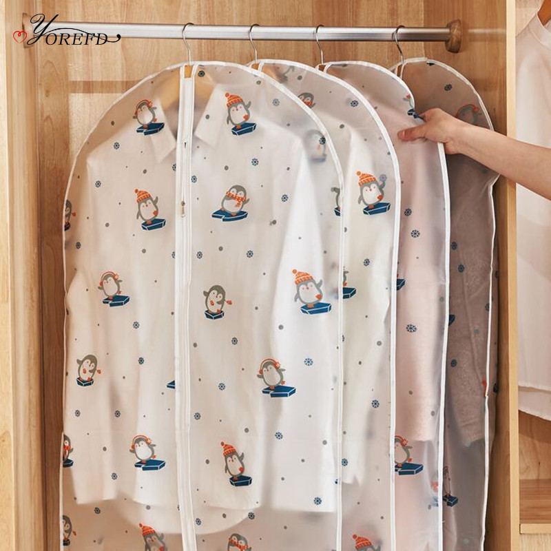 OYOREFD torba za odijelo sa slatkim crtićima, prozirna torba za odijelo s printom, vodootporna odjeća, navlake za prašinu, organizator za pohranu garderobe