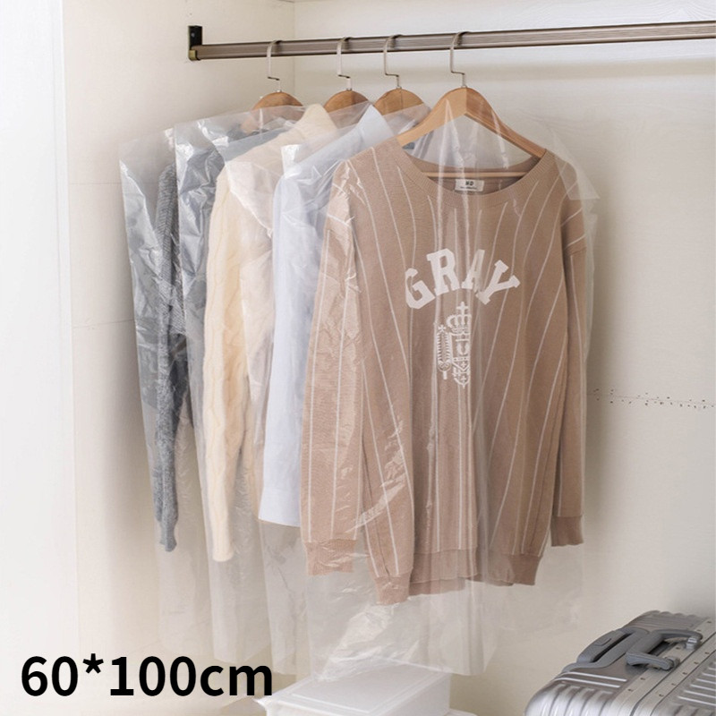 5gab. Drēbju putekļu pārsegs Sabiezināts plastmasas putekļu uzvalka maisiņš Ūdensizturīgs vienreizējās lietošanas apģērbu somas Garderobes skapis Piekarināms auduma mētelis Putekļu aizsargs