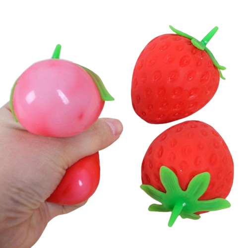 Играчка Squishy, Ягода, Сензорна, За стискане, Червена