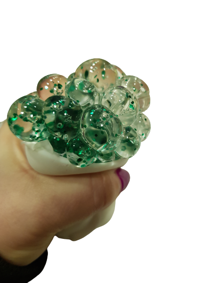 Играчка Squishy, Череп, Сензорна, Зелен