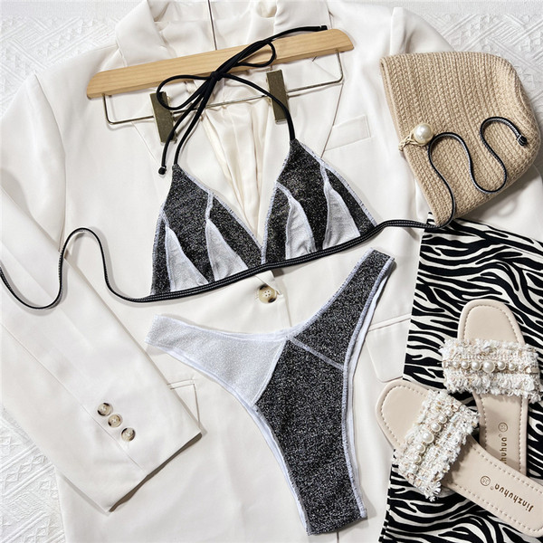 Sieviešu peldkostīmu komplekts ar augstu jostasvietu