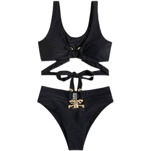 Moderan ženski dvodijelni kupaći kostim visokog struka