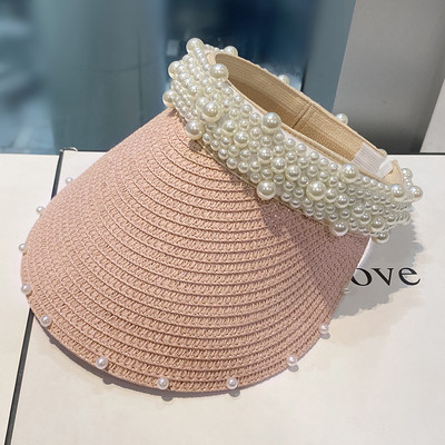 Sieviešu ikdienas cepure ar vizieri un pērlēm