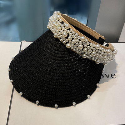 Sieviešu ikdienas cepure ar vizieri un pērlēm