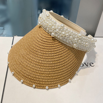 Sieviešu ikdienas cepure ar vizieri un pērlēm