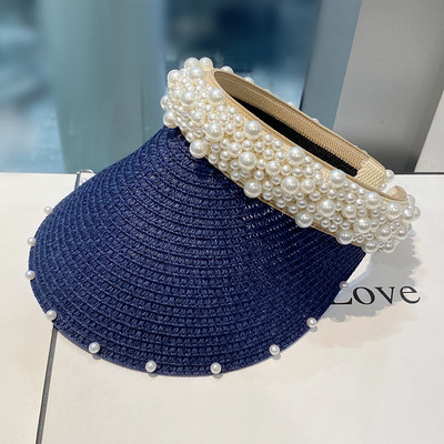 Sieviešu ikdienas cepure ar vizieri un pērlēm