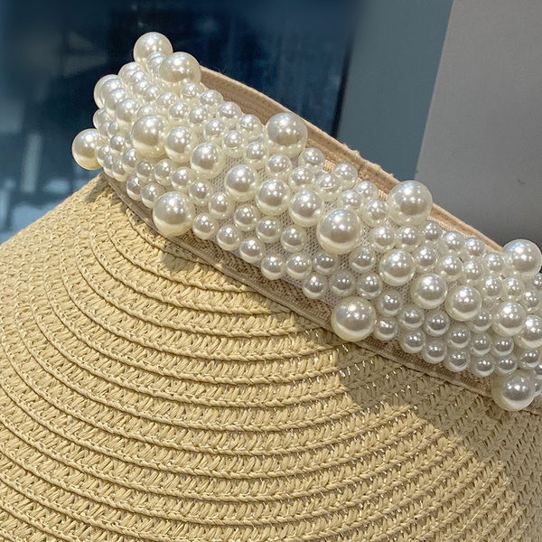 Sieviešu ikdienas cepure ar vizieri un pērlēm