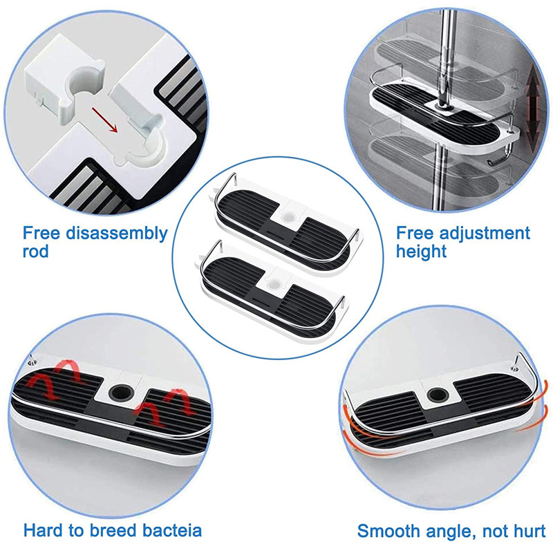 Organizator za uređenje doma Kupaonska šipka za podizanje Uklonjivo postolje Bez bušenja Držač sapuna Polica za tuš Višenamjenski stalak za pohranu Pladanj