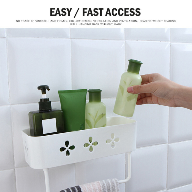 Neperforirani stalak za ručnike Kupaonski plastični zidni kozmetički šampon Držač za gel za tuširanje Organizator Kuhinjske police
