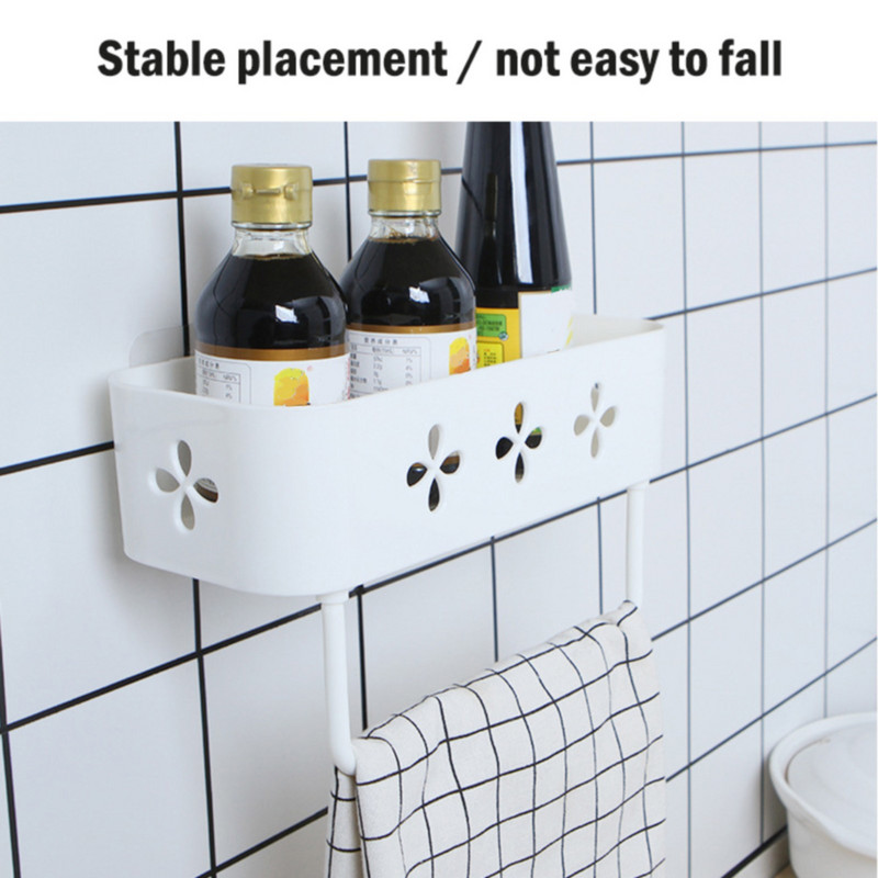 Neperforirani stalak za ručnike Kupaonski plastični zidni kozmetički šampon Držač za gel za tuširanje Organizator Kuhinjske police