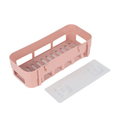 Plastmasas dzelzs sienas plaukta turētājs pie sienas stiprinājuma vannas istabas plaukts virtuves piekarināmais grozs glabāšana mājsaimniecības sienas plaukta organizators