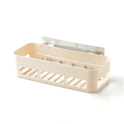 1 gab. Jauns pie sienas stiprināms zobu birstes plaukta turētājs Pašlīmējošs pie sienas piekarināms zobu pastas ķemmes uzglabāšanas kaste Vannas istabas organizatora grozs