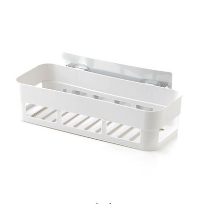 1 gab. Jauns pie sienas stiprināms zobu birstes plaukta turētājs Pašlīmējošs pie sienas piekarināms zobu pastas ķemmes uzglabāšanas kaste Vannas istabas organizatora grozs