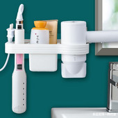 Držač sušila za kosu bez ruku Kutija za pohranu Uvijač za kosu Polica za kupaonski organizator Stalak za pohranu Kupaonski pribor Set Home