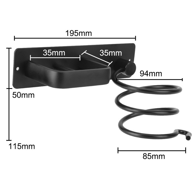 Hajszárító tartó állvány Szervező Fürdőszoba polc Tárolótartozékok Falra szerelhető hajvasaló tartó tároló állvány