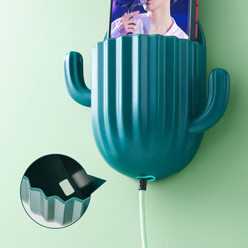 Държач за четка за зъби Домашна стена Самозалепваща безшевна стойка за съхранение на кактус Самобръсначка Органайзер Рафт за дренаж Аксесоари за баня
