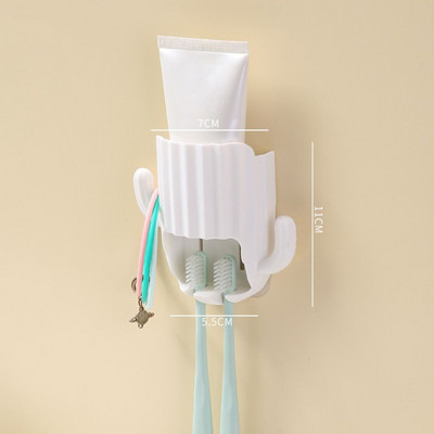 Držač četkice za zube Zid za kućanstvo Samoljepljivi bešavni stalak za pohranu kaktusa Organizator za brijanje Polica za odvod Kupaonski pribor