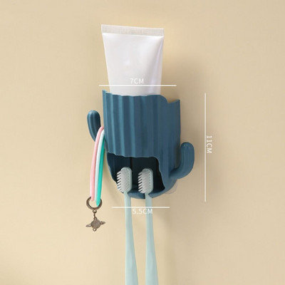 Držač četkice za zube Zid za kućanstvo Samoljepljivi bešavni stalak za pohranu kaktusa Organizator za brijanje Polica za odvod Kupaonski pribor