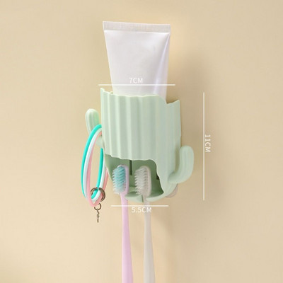 Držač četkice za zube Zid za kućanstvo Samoljepljivi bešavni stalak za pohranu kaktusa Organizator za brijanje Polica za odvod Kupaonski pribor