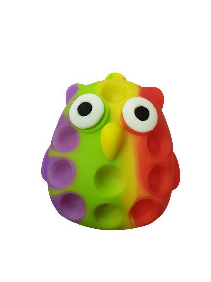 Играчка pop it, Бухал, Сензорна, Многоцветна, 7 см