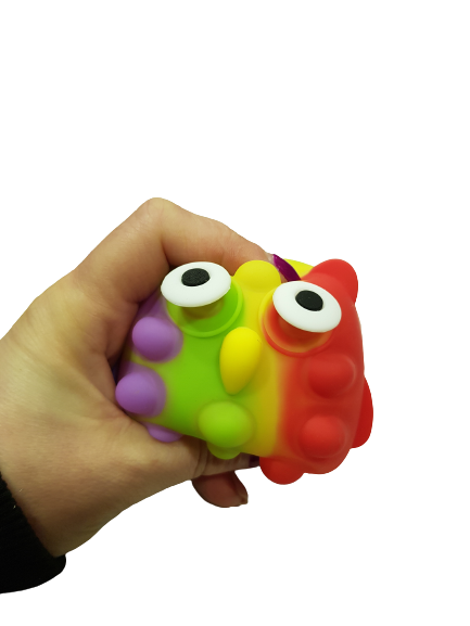 Играчка pop it, Бухал, Сензорна, Многоцветна, 7 см