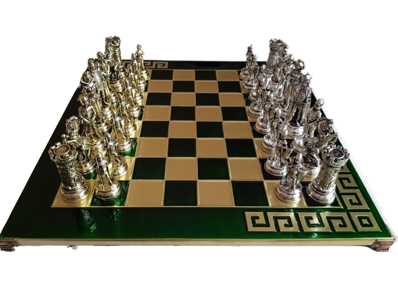 Шах Ahelos, Камелот, Метален, Зелена дъска, 45х45 См.