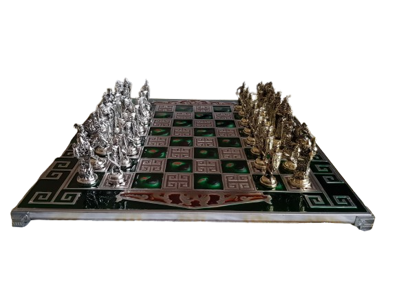 Шах Ahelos, Кръстоносци, Метален, Зелена дъска, 45х45 См.