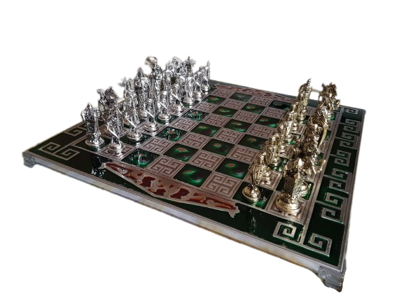 Шах Ahelos, Кръстоносци, Метален, Зелена дъска, 45х45 См.