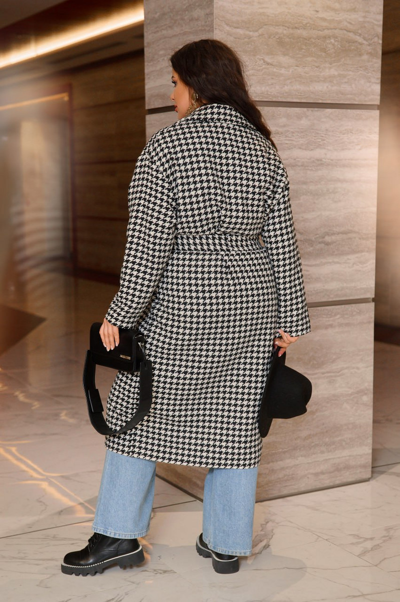 Палто от еко кашмир на каре