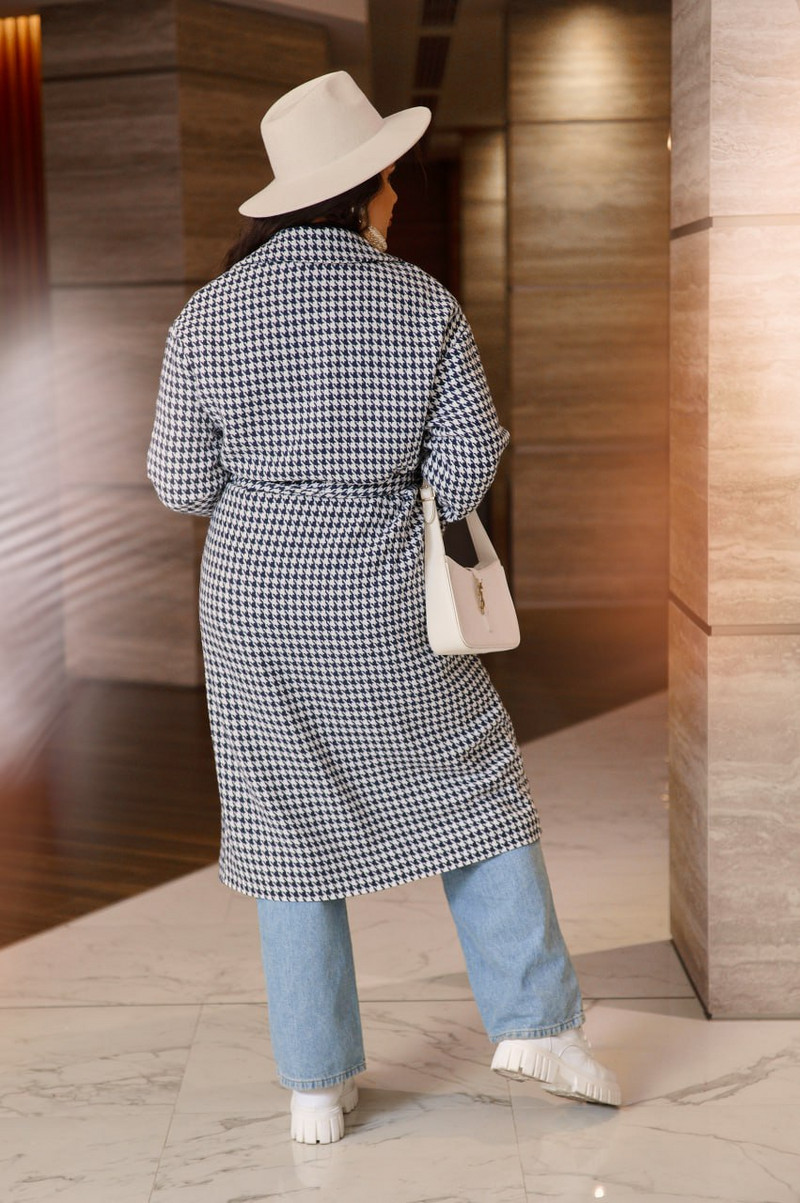 Палто от еко кашмир на каре