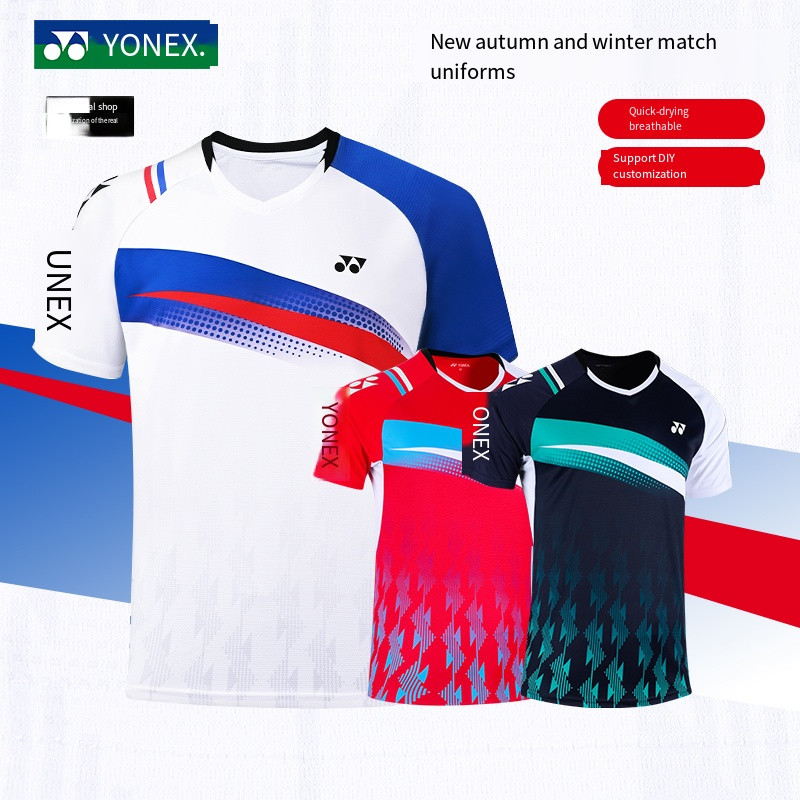 Yonex tenisz sport Jersey sportruházat sportruházat tollaslabda ruházat 2022 rövid ujjú póló férfi női 110382BCR