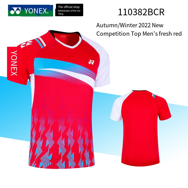 Yonex tenisz sport Jersey sportruházat sportruházat tollaslabda ruházat 2022 rövid ujjú póló férfi női 110382BCR