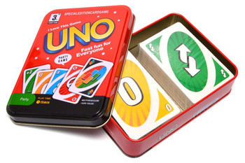 Карти Uno,  Уно, За игра, Метална кутия